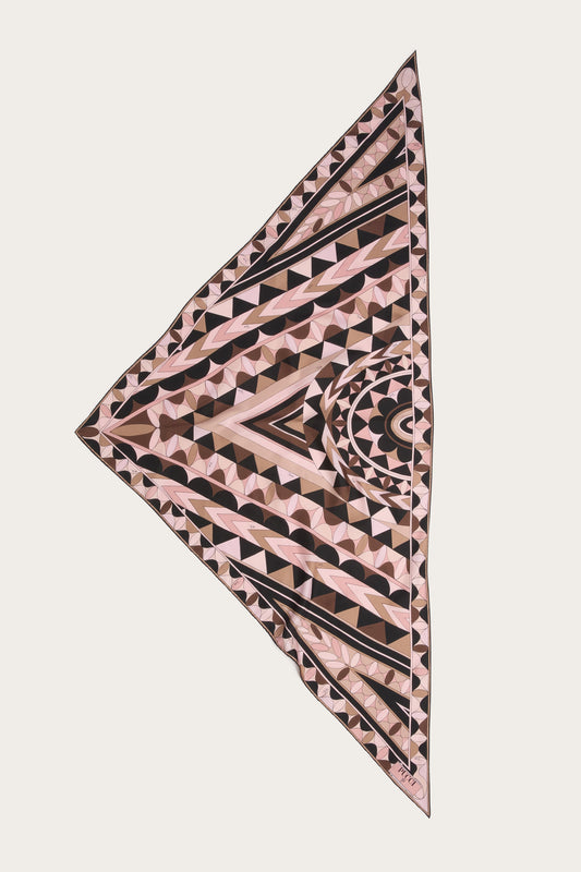 Manuba Print Silk Triangle Scarf