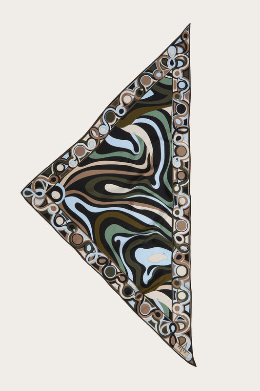Marmo Print Silk Triangle Scarf