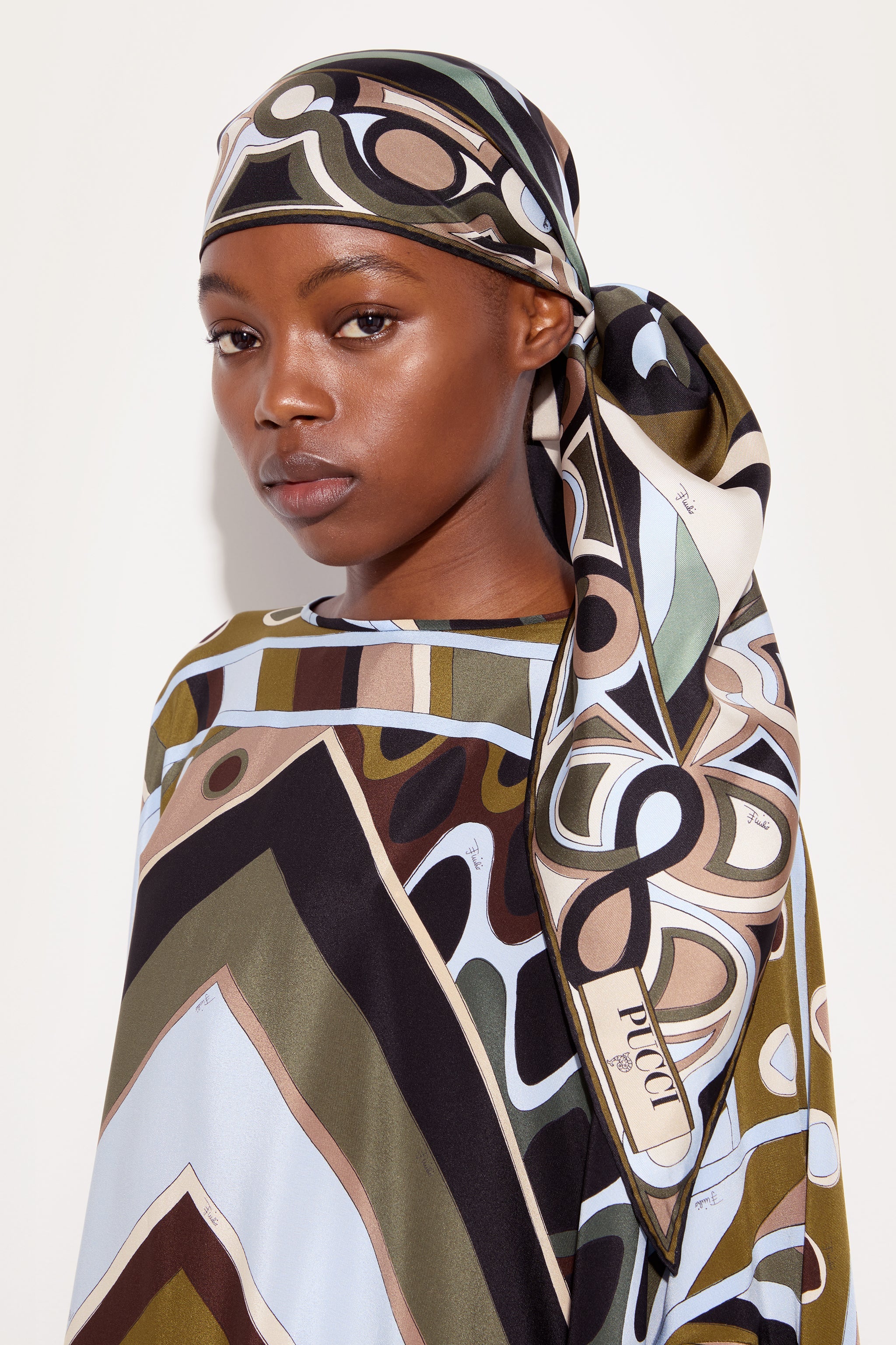 Marmo Print Silk Triangle Scarf – PUCCI