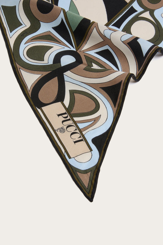 Marmo Print Silk Triangle Scarf