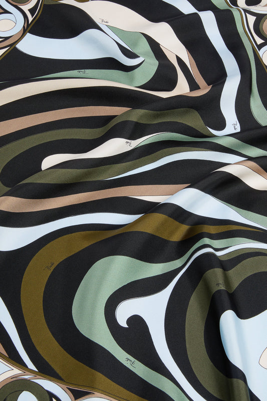 Marmo Print Silk Triangle Scarf
