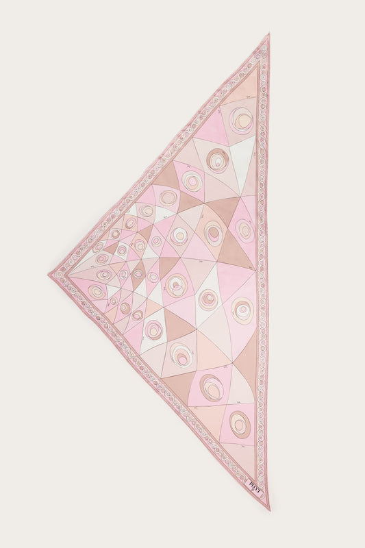 Occhi Print Silk Triangle Scarf