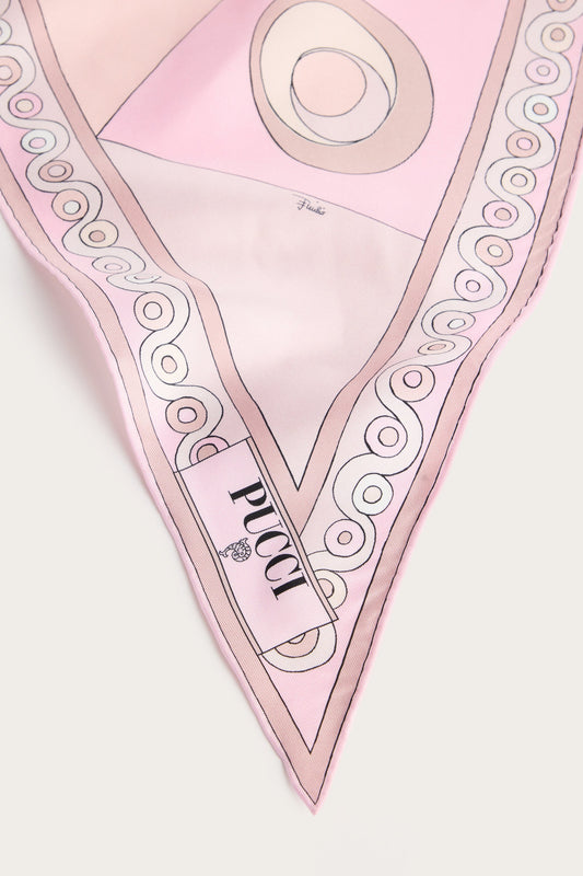 Occhi Print Silk Triangle Scarf