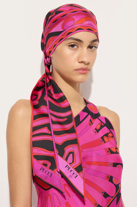 Foulard a Triangolo in Stampa Labirinto