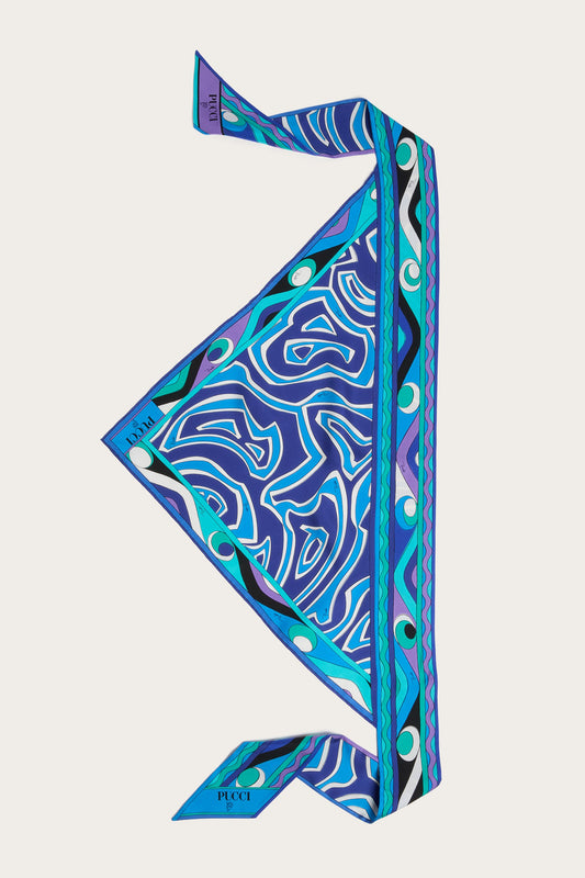 Labirinto Print Silk Triangle Scarf