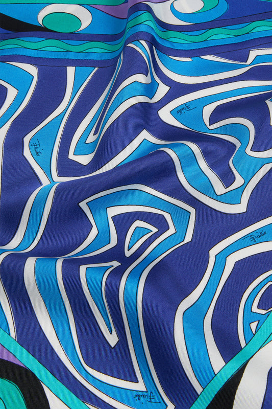 Labirinto Print Silk Triangle Scarf