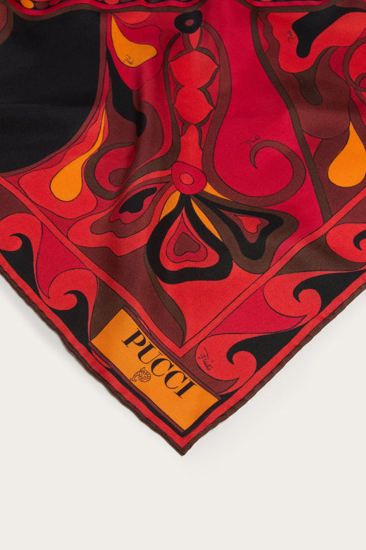 Foulard a Triangolo in Stampa Orchidee