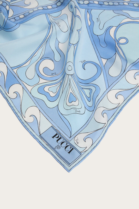 Orchidee Print Silk Triangle Scarf