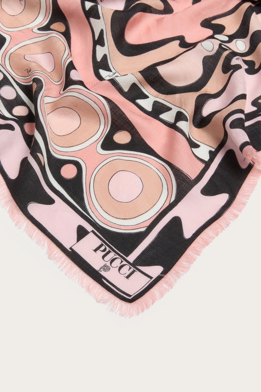 Pashmina in Lana e Seta in Stampa Soleil