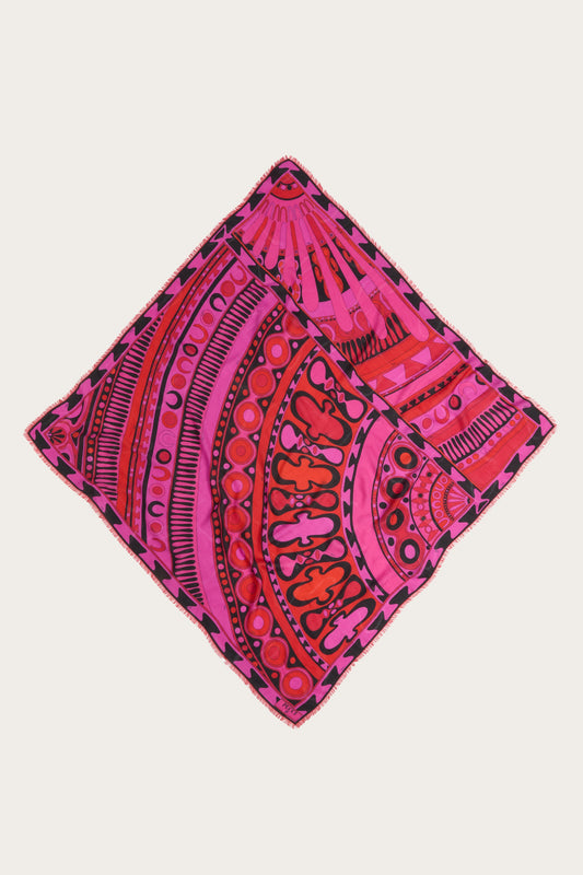 Pashmina in Lana e Seta in Stampa Soleil