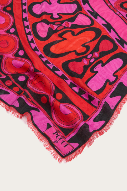 Pashmina in Lana e Seta in Stampa Soleil