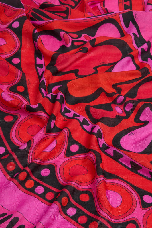 Pashmina in Lana e Seta in Stampa Soleil