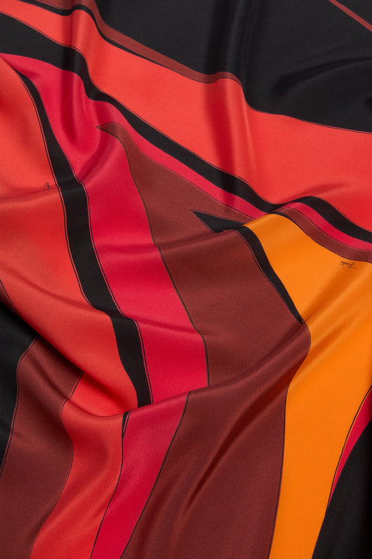 Stola in Crepe de Chine in Stampa Fari