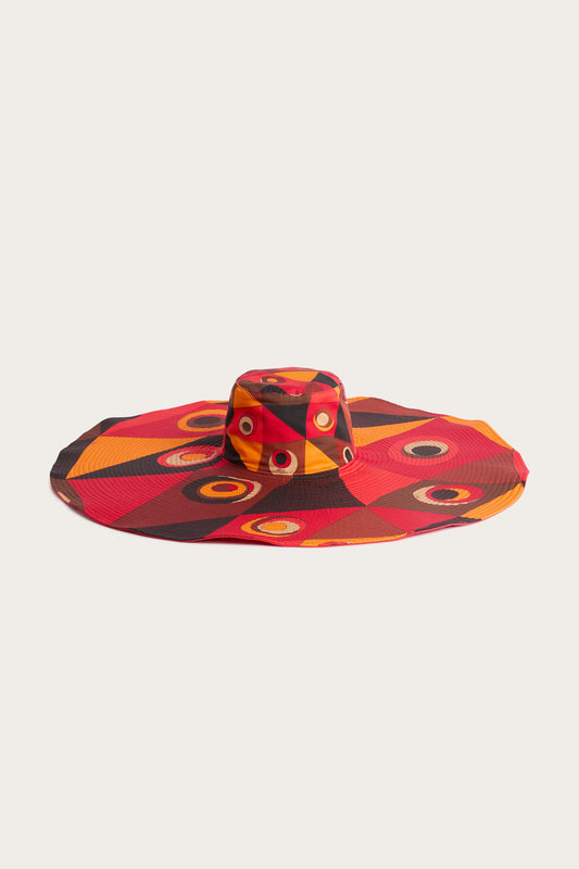 Occhi Print Wide-Brimmed Hat
