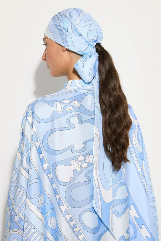Marmo Print Silk Bandana Hat