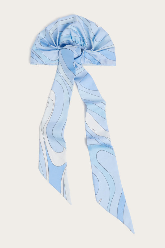 Marmo Print Silk Bandana Hat