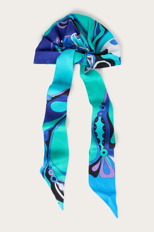 Orchidee Print Silk Bandana Hat