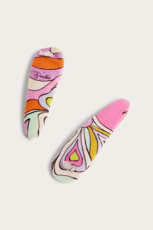 Orchidee Print Hair Clip Set