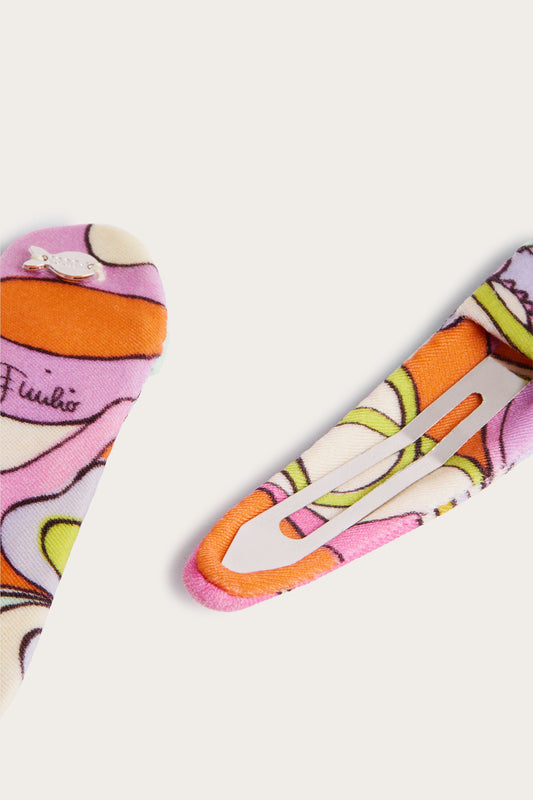 Orchidee Print Hair Clip Set