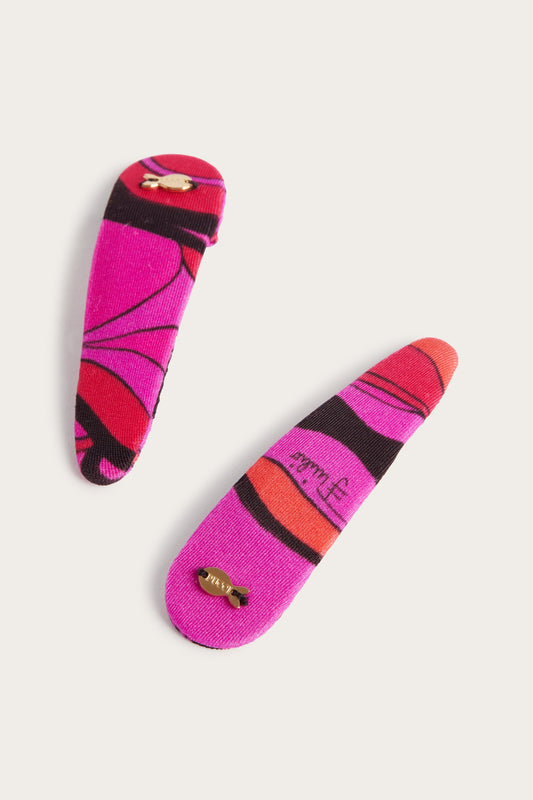 Orchidee Print Hair Clip Set