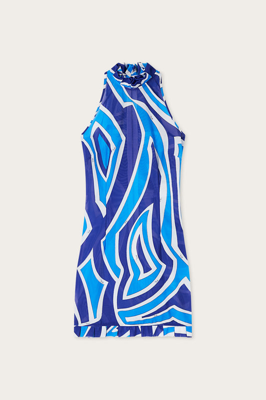 Labirinto Print Dress with Ruffle Details