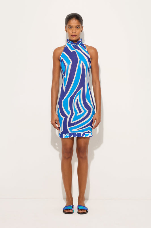 Labirinto Print Dress with Ruffle Details