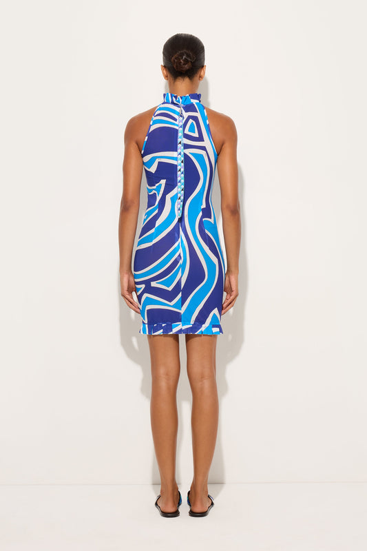 Labirinto Print Dress with Ruffle Details
