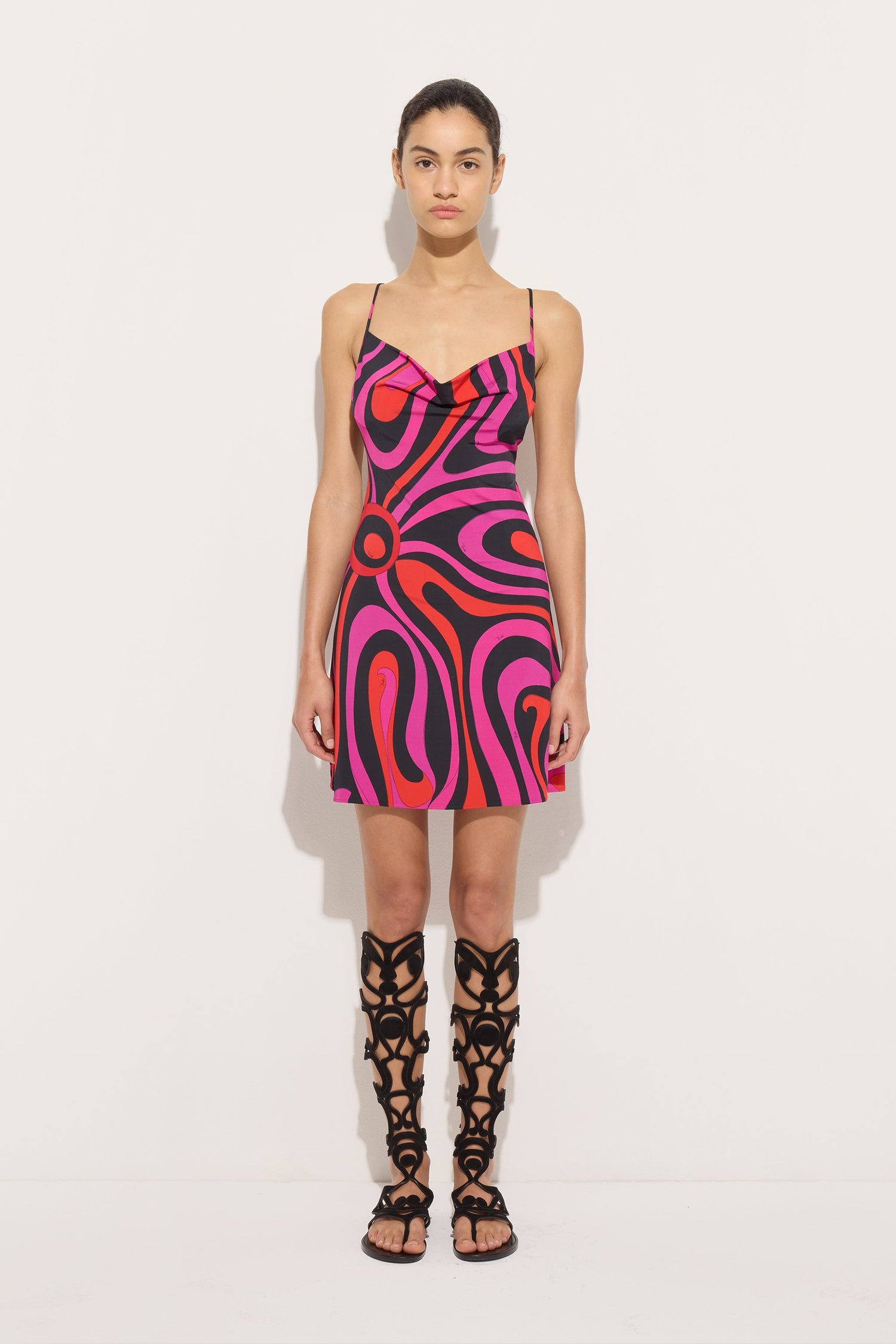 Marmo Print Short Dress
