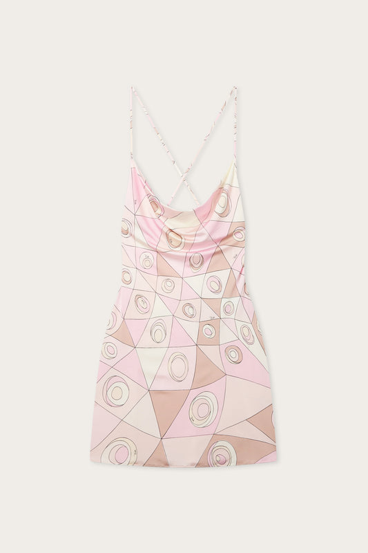 Occhi Print Jersey Satin Dress