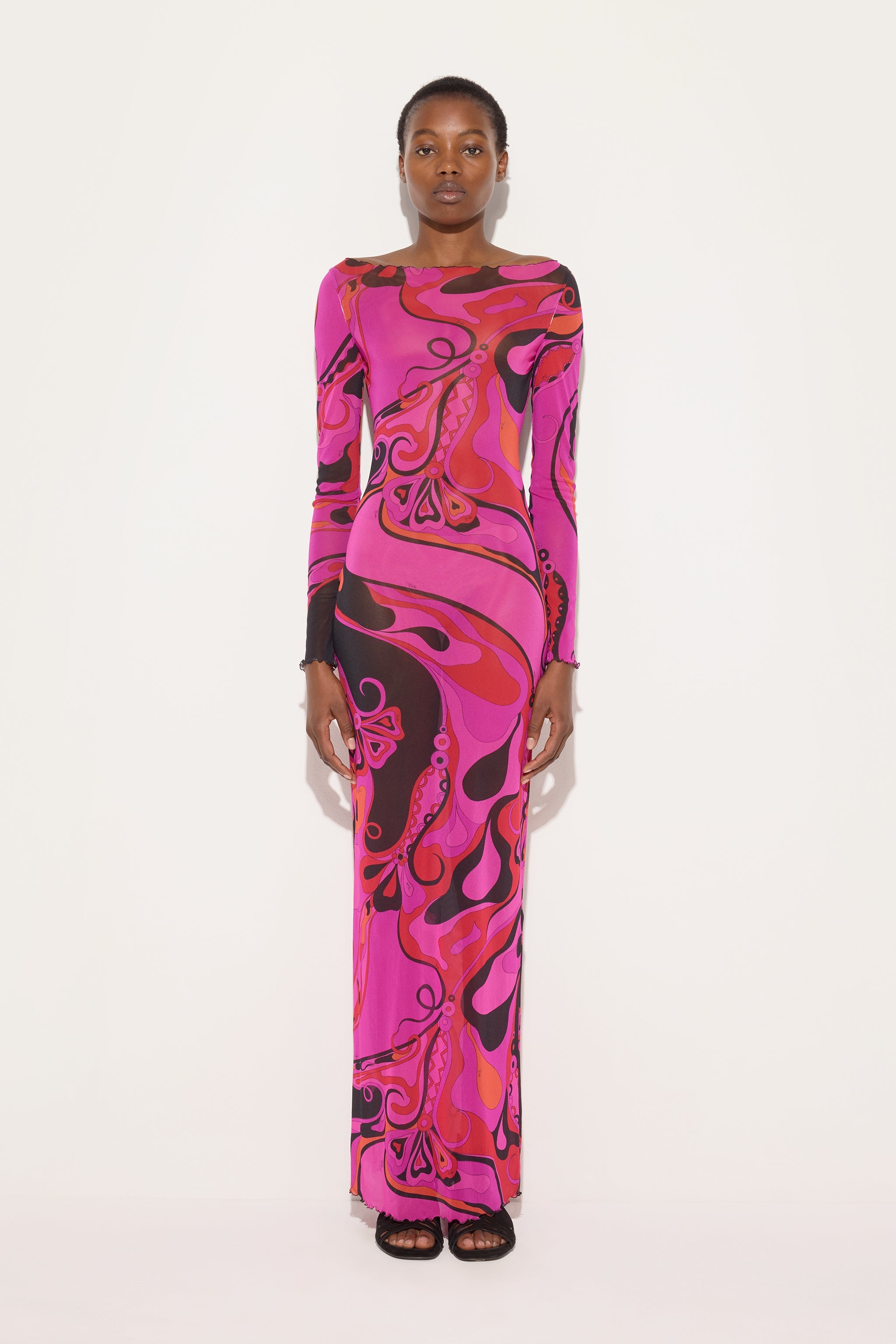 Orchidee Print Tulle Dress – PUCCI
