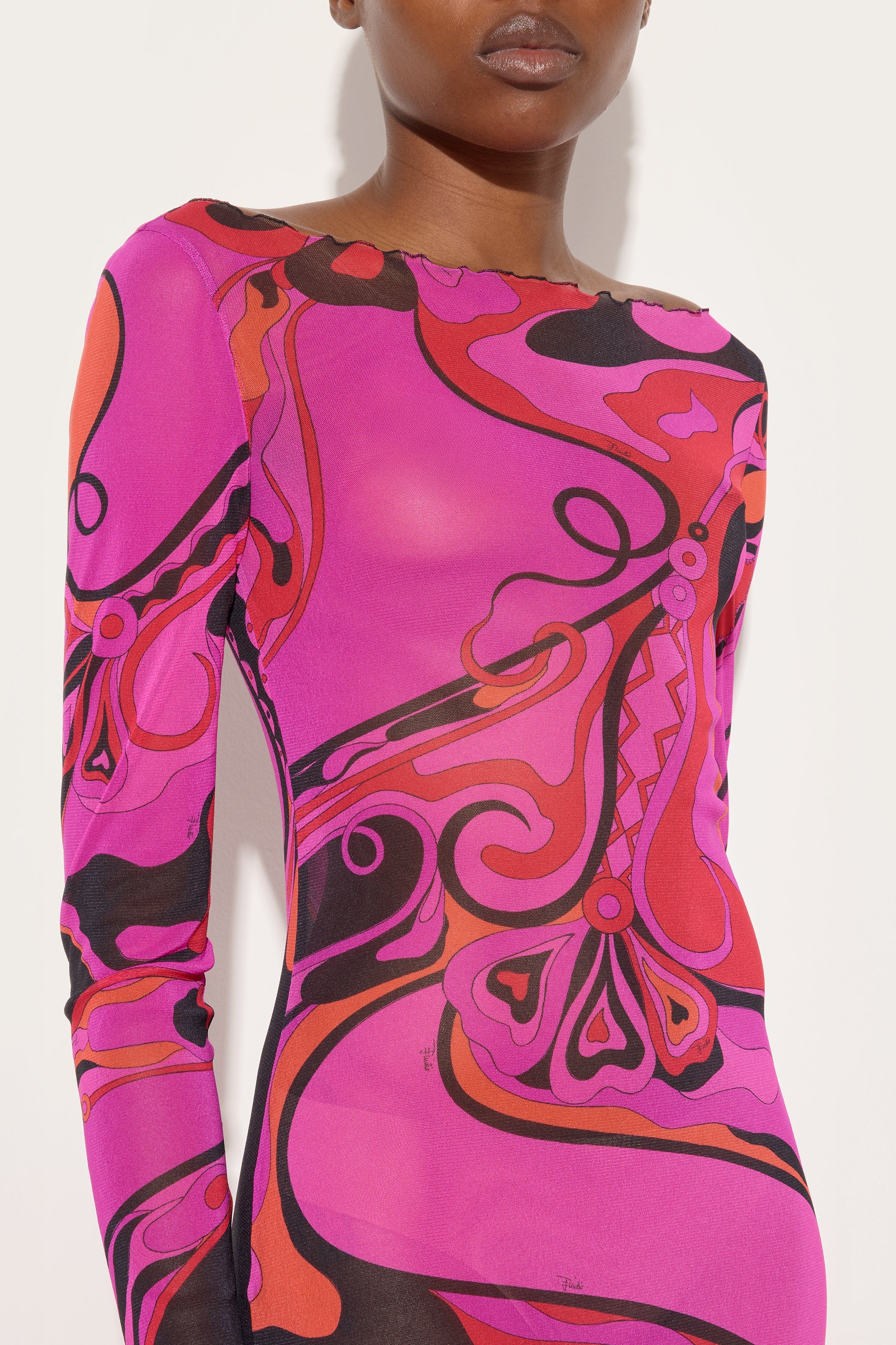Orchidee Print Tulle Dress – PUCCI