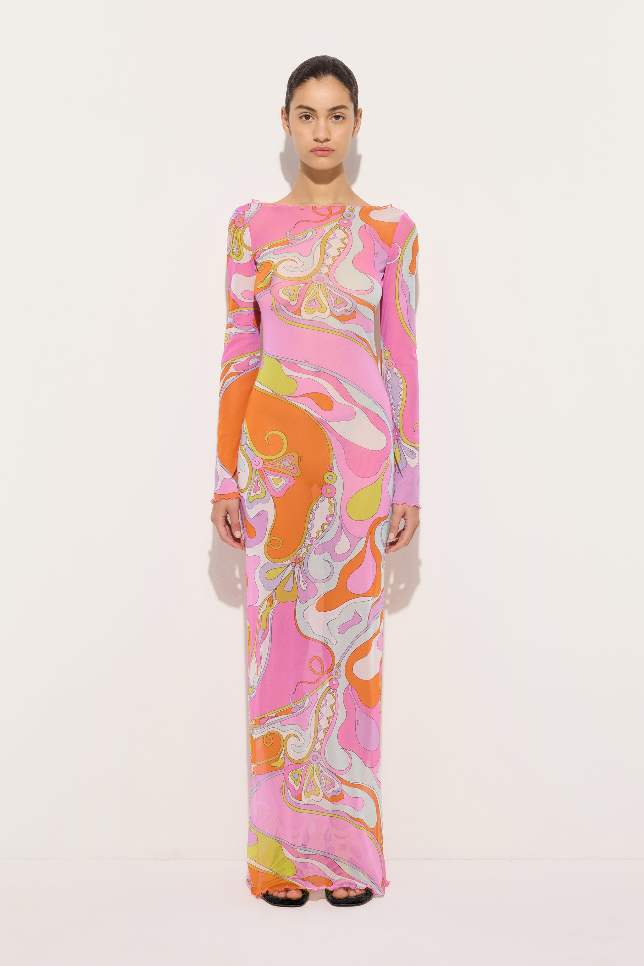 Orchidee Print Tulle Dress – PUCCI