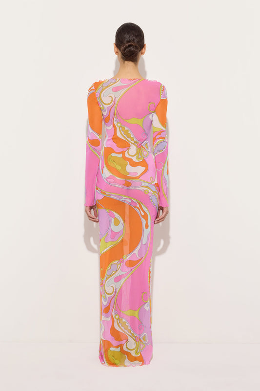Orchidee Print Tulle Dress