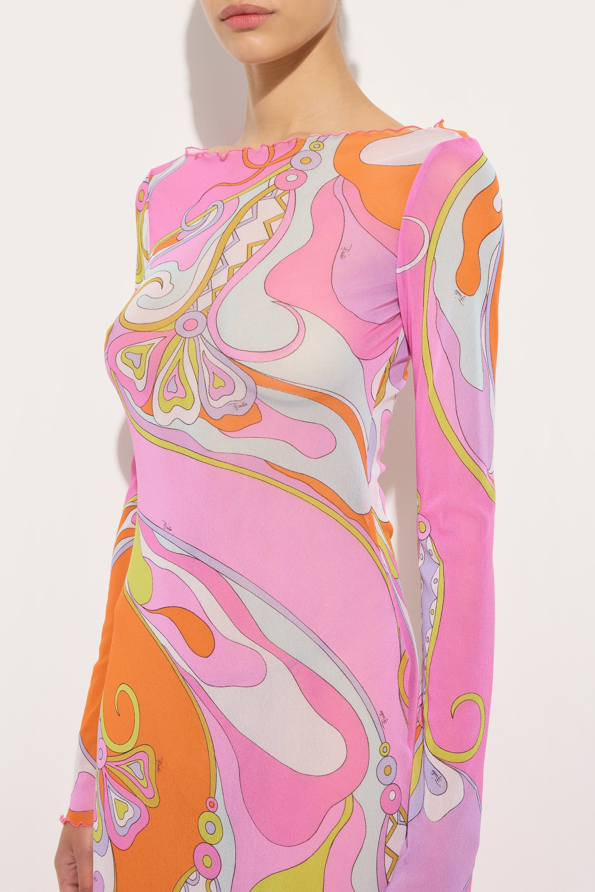 Orchidee Print Tulle Dress – PUCCI