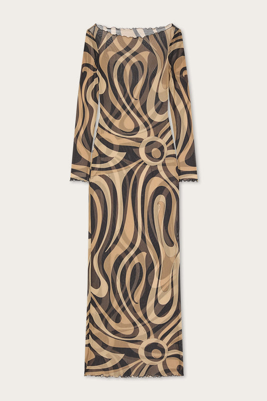 Marmo Print Tulle Dress