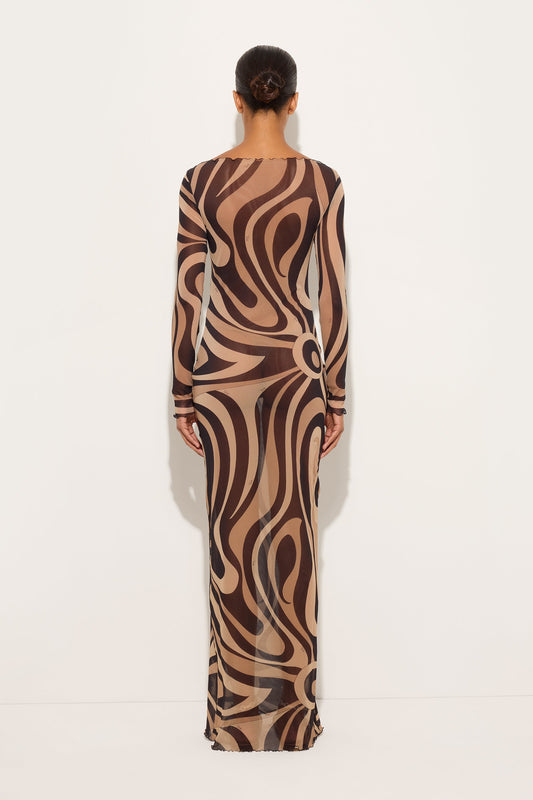 Marmo Print Tulle Dress