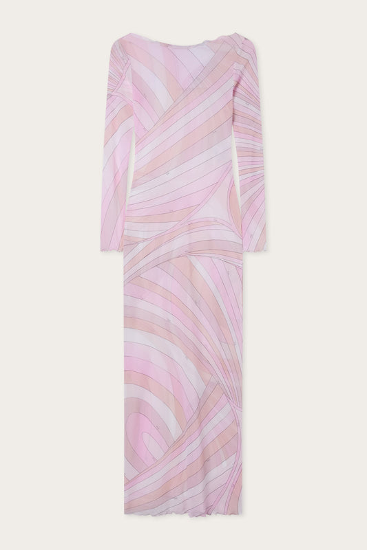 Iride Print Tulle Dress