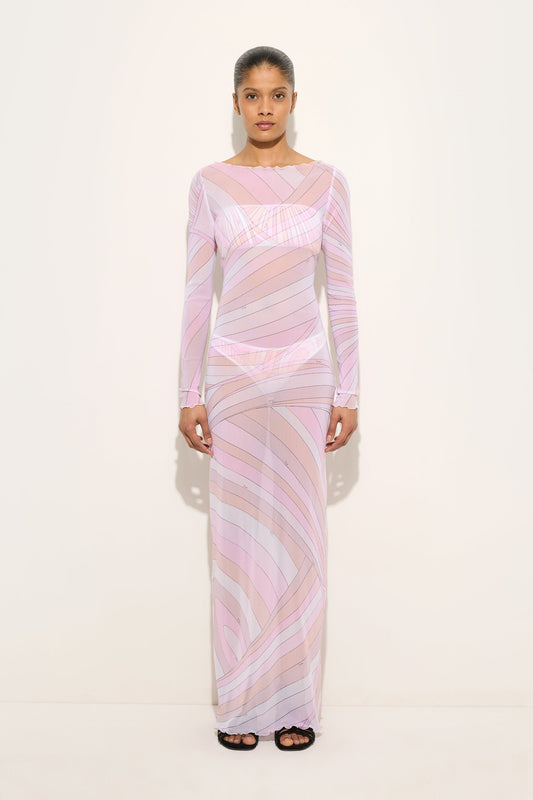 Iride Print Tulle Dress