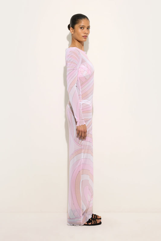 Iride Print Tulle Dress