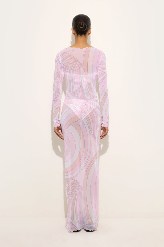 Iride Print Tulle Dress