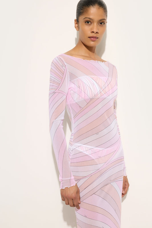 Iride Print Tulle Dress