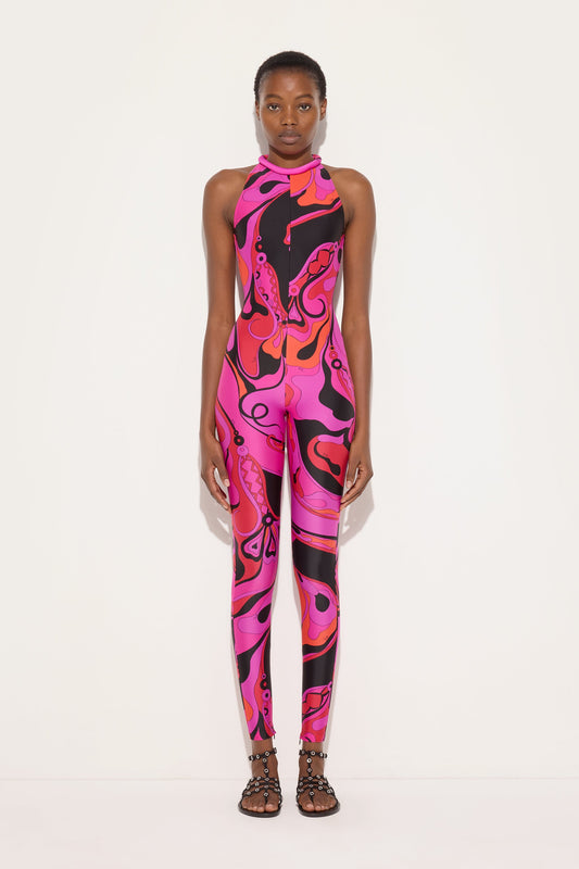 Orchidee Print Long Jumpsuit