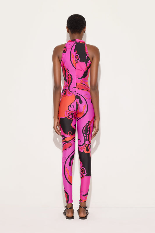 Orchidee Print Long Jumpsuit