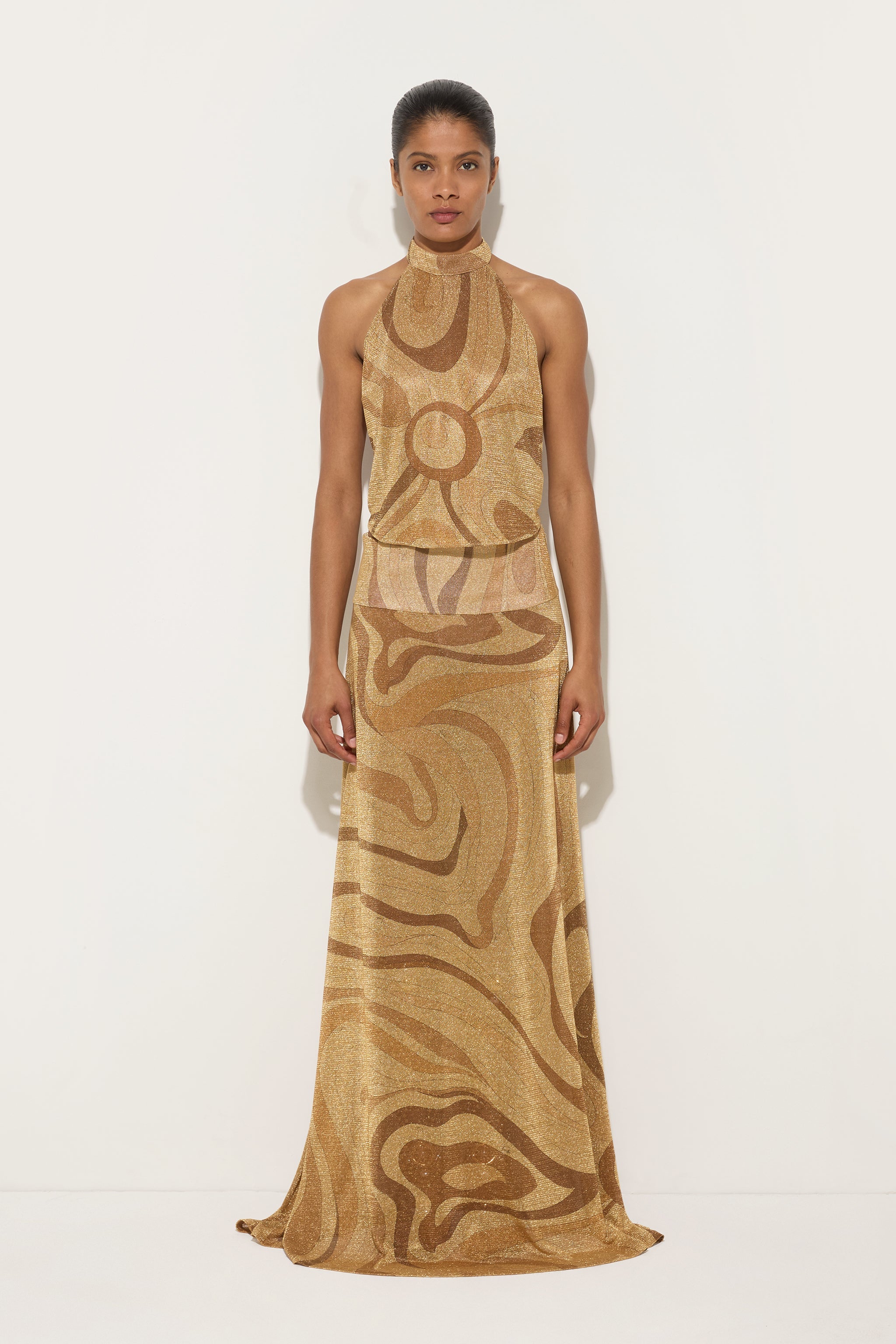Marmo Print Lamè Top – PUCCI