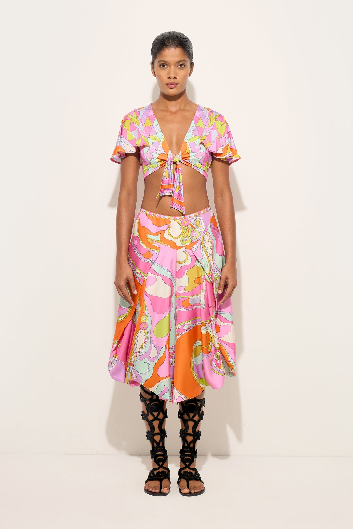 Manuba Print Knotted Top