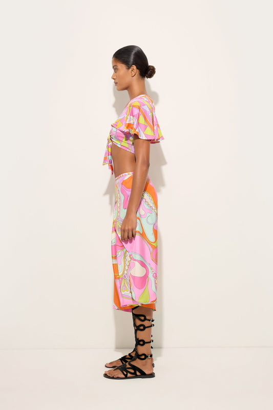 Manuba Print Knotted Top