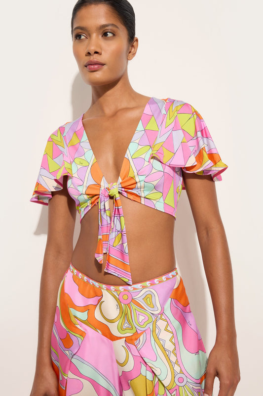 Manuba Print Knotted Top