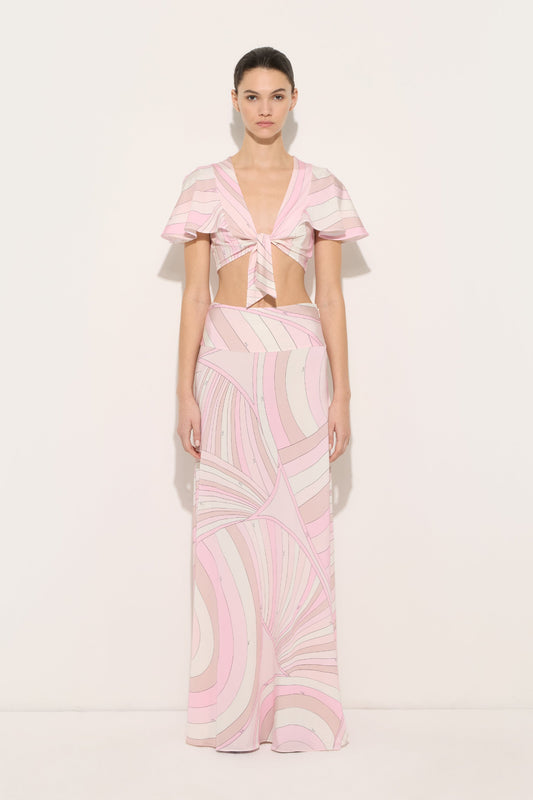 Iride Print Knot Top