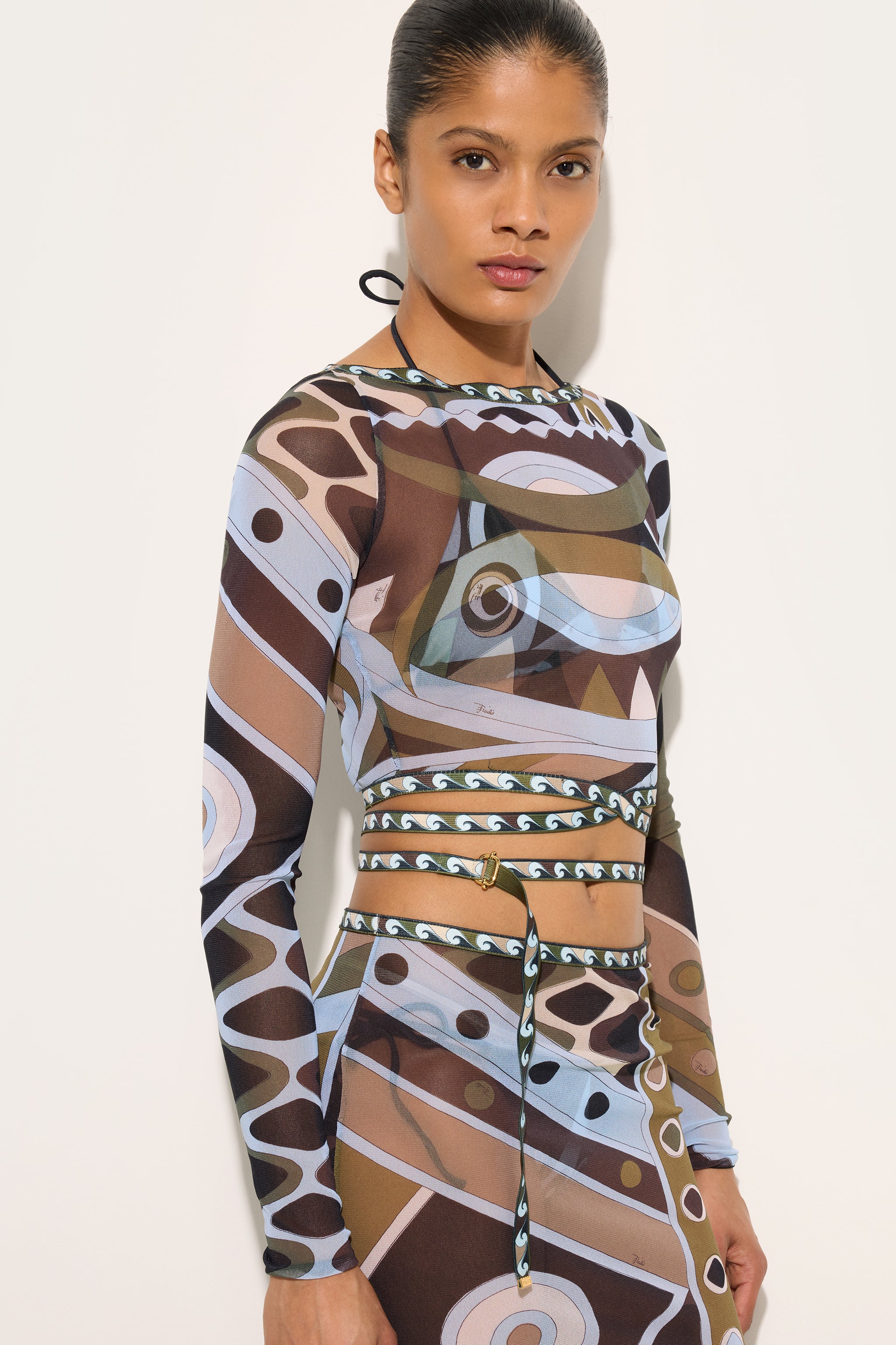 Vivara Print Tulle Crop Top – PUCCI