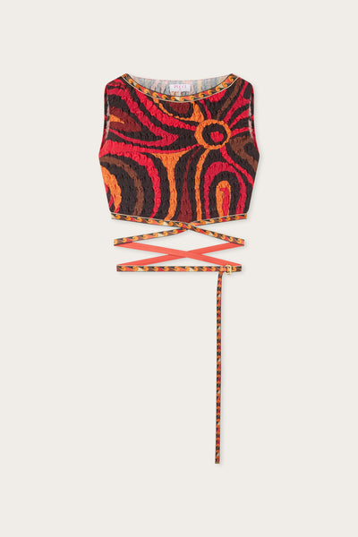 Marmo Print Shibori Laced Top – PUCCI